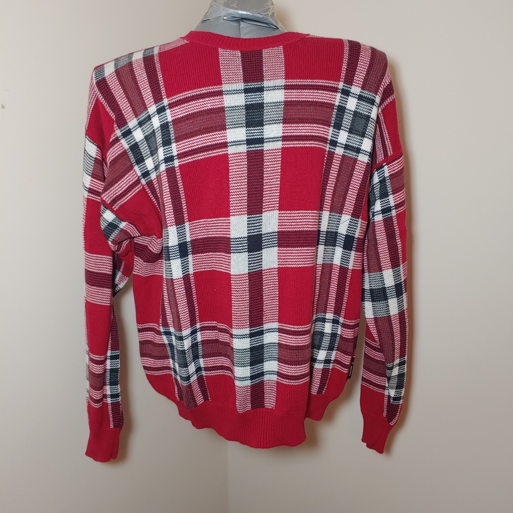 Nautica Plaid Crew Neck Sweater Size XL